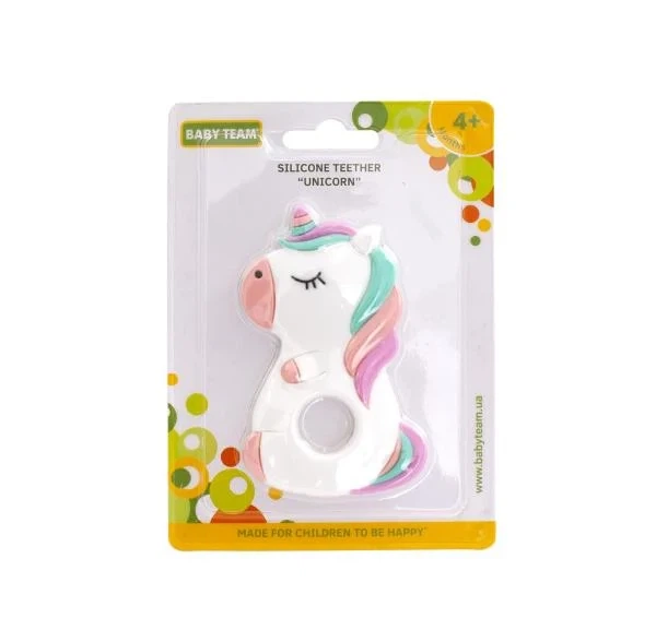 Прорезыватель Единорог силиконовый 12x1x17 см Baby Team - изображение 2
