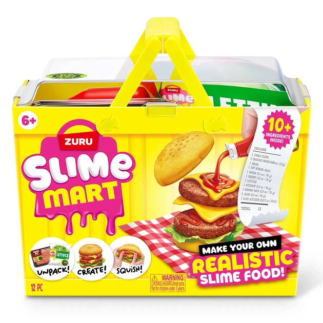 Игровой набор со слаймами Slime Mart Бургер с формой и декоративными порошками - Фото 1 Игровой набор со слаймами Slime Mart Бургер с формой и декоративными порошками - изображение 1