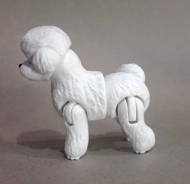 Фигурка собаки породы Той Пудель Toy Poodle Игрушка Декор Антистресс 3D печать Пластик 70 мм Белый - изображение 6