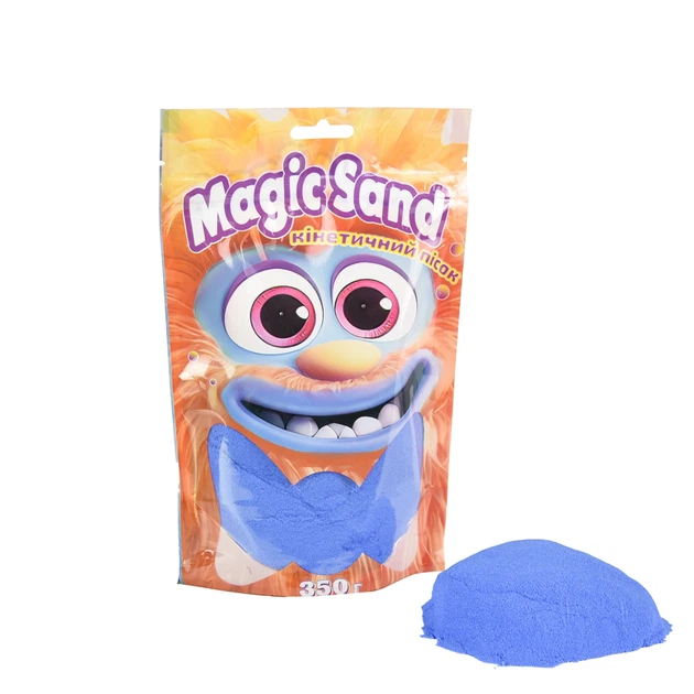 Кинетический песок Strateg Magic Sand синий 350 г с 3 формочками в пакете - Фото 1 Кинетический песок Strateg Magic Sand синий 350 г с 3 формочками в пакете - изображение 1