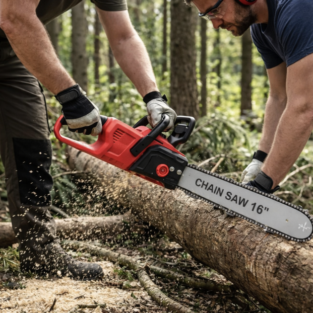 Акумуляторна ланцюгова пила Chain Saw 16″ 36V 40 см 6.0 Ah з 2 АКБ Безключове натягування Автоматичне змащення Електропила для дров саду - изображение 2