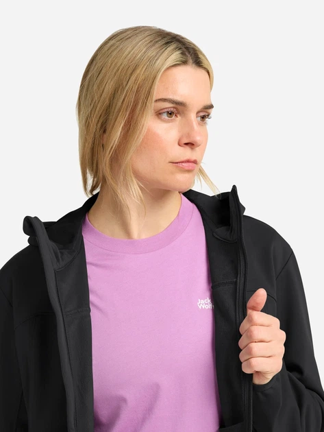 Спортивная ветровка с капюшоном женская Jack Wolfskin A66370-6000 S Черная (4064886761154) - Фото 5 Спортивная ветровка с капюшоном женская Jack Wolfskin A66370-6000 S Черная (4064886761154) - изображение 5