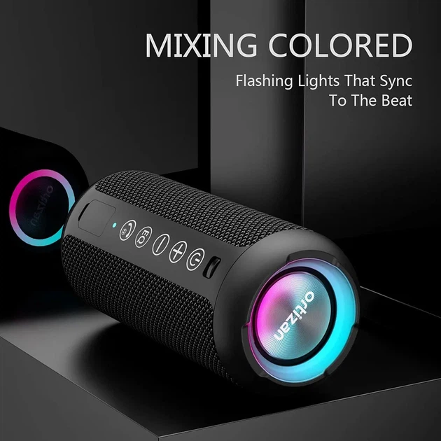 Портативная Bluetooth-колонка Ortizan X10 24 Вт, беспроводная акустика, IPX7, TWS, RGB-подсветка, Bluetooth 5.3, до 30 часов работы, черная - изображение 8