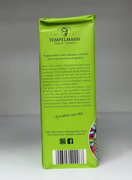 Молотый кофе 510 г средний помол Tempelmann Aurelias 100% арабика био средней обжарки натуральный кофейный напиток насыщенного вкуса с кофеином в вакуумном пакете - Фото 8 Молотый кофе 510 г средний помол Tempelmann Aurelias 100% арабика био средней обжарки натуральный кофейный напиток насыщенного вкуса с кофеином в вакуумном пакете - изображение 8