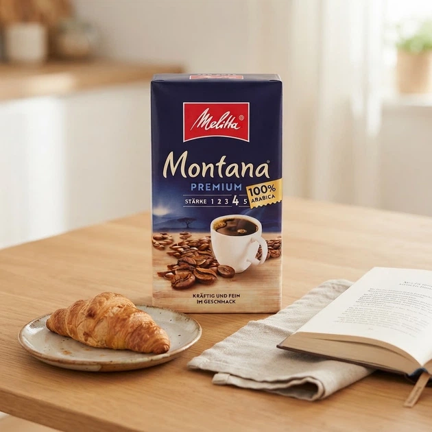 Кофе молотый 515 г Melitta Montana 100% арабика средней обжарки натуральный кофе средний помол орехово шоколадный вкус ароматный напиток с кофеином легкой кислинкой вакуумная упаковка - Фото 5 Кофе молотый 515 г Melitta Montana 100% арабика средней обжарки натуральный кофе средний помол орехово шоколадный вкус ароматный напиток с кофеином легкой кислинкой вакуумная упаковка - изображение 5