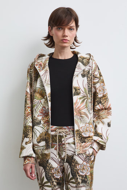 Кофта зипка женская relaxed fit принтованая бежевая Medicine L - Фото 1 Кофта зипка женская relaxed fit принтованая бежевая Medicine L - изображение 1