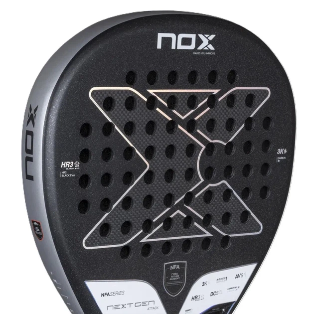 Ракетка для падела Nox Nextgen Pro Attack 3K NFA Series Racket Black/Silver (1114-PNFANGATT) - изображение 3