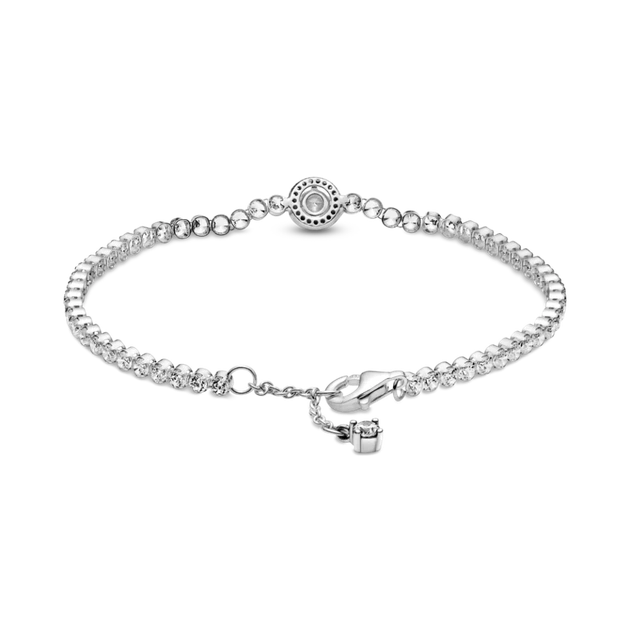 Pandora Браслет теннисный с ореолом 16 см (Silver-White) - Фото 2 Pandora Браслет теннисный с ореолом 16 см (Silver-White) - изображение 2