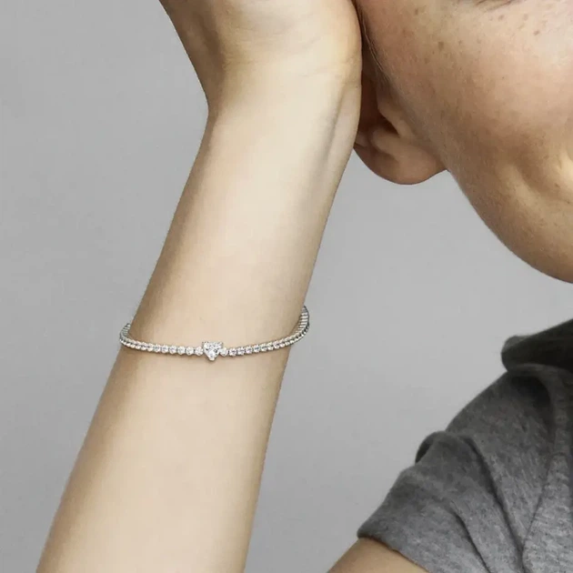 Браслет Pandora "Блестящее паве" (Silver-White) - изображение 5