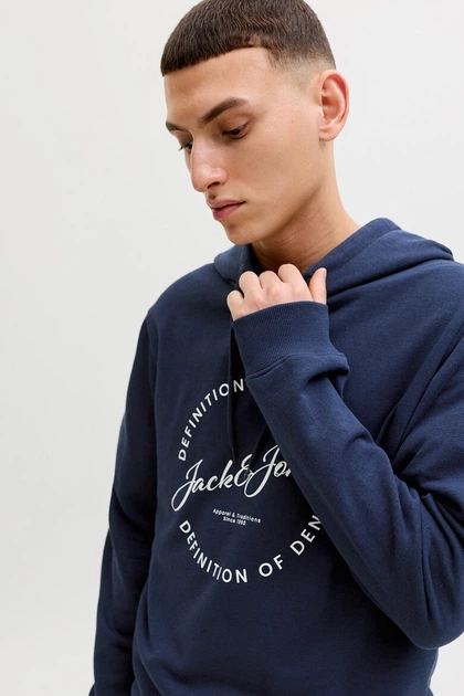 Худі чоловіче JACK & JONES 12288378 L navy blazer - Фото 3 Худі чоловіче JACK & JONES 12288378 L navy blazer - изображение 3