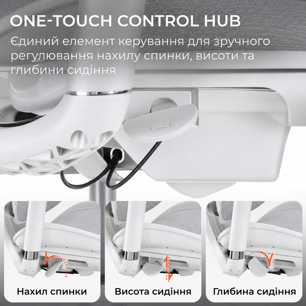Кресло офисное Sihoo DORO C300 LITE V2 White (C300-LITE-V2-B102) - изображение 12