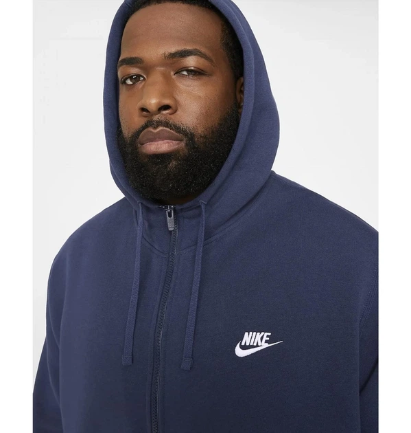 Чоловіча толстовка Nike M Nsw Club Hoodie Fz Bb L Синій BV2645-410 - зображення 2