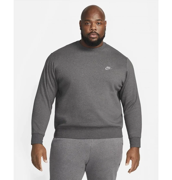 Світшот чоловічий Nike Nsw Club Crw Bb XL Сірий BV2662-071 - Фото 3 Світшот чоловічий Nike Nsw Club Crw Bb XL Сірий BV2662-071 - зображення 3
