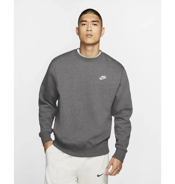 Світшот чоловічий Nike Nsw Club Crw Bb XL Сірий BV2662-071 - Фото 4 Світшот чоловічий Nike Nsw Club Crw Bb XL Сірий BV2662-071 - зображення 4