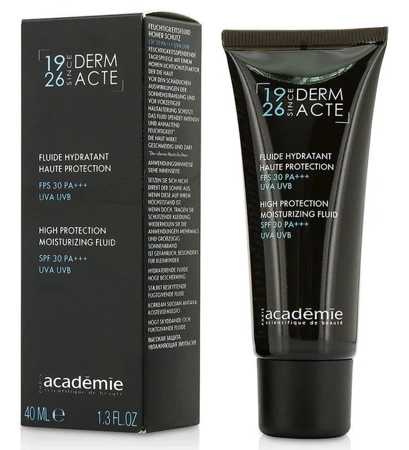 Увлажняющая защитная эмульсия SPF 30 Academie Fluide hidratant haute protection FPS 30 PA+++ UVA UVB 40 мл - Фото 1 Увлажняющая защитная эмульсия SPF 30 Academie Fluide hidratant haute protection FPS 30 PA+++ UVA UVB 40 мл - изображение 1