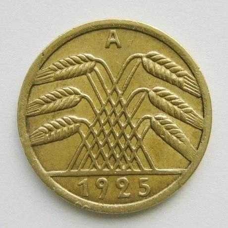 Німеччина 5 рейхспфенігів 1925 рік Монети світу - изображение 2