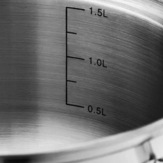 Набор кастрюль EDENBERG 8 предметов из нержавеющей стали 1,9 2,7 3,6 6,1 л со стеклянными крышками индукционное дно - изображение 6