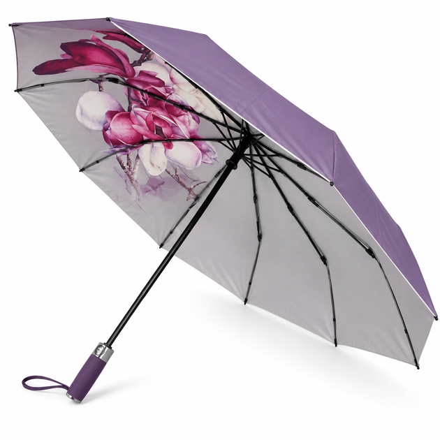 Женский зонт автомат Три Слона N7567 Lilac Magnolia Фиолетовый - Фото 2 Женский зонт автомат Три Слона N7567 Lilac Magnolia Фиолетовый - изображение 2