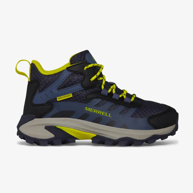 Дитячі Черевики Merrell Moab Speed 2 Mid Waterproof Navy/Hi Viz 38-7-26см - Фото 1 Дитячі Черевики Merrell Moab Speed 2 Mid Waterproof Navy/Hi Viz 38-7-26см - изображение 1