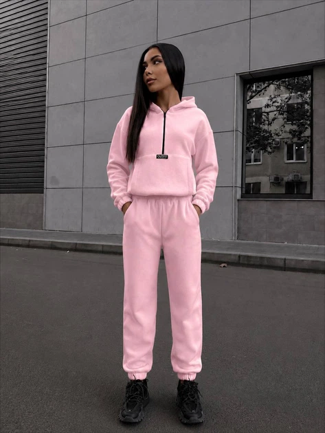 Костюм женский теплый из флиса розового цвета 39447 42/44 - изображение 2