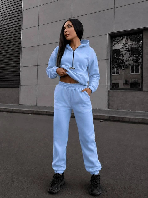 Костюм женский теплый из флиса голубого цвета 39446 42/44 - изображение 2