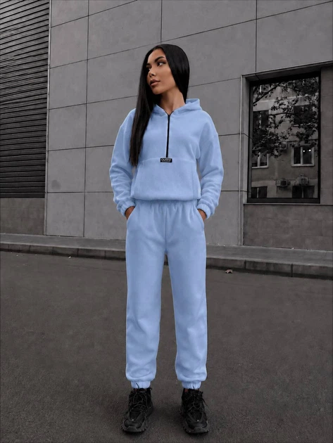 Костюм женский теплый из флиса голубого цвета 39446 42/44 - изображение 4