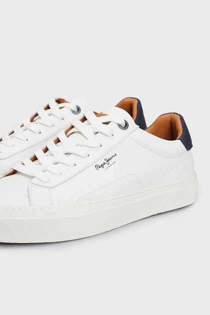 Чоловічі білі шкіряні снікерcи YOGI ORIGINAL 23 Pepe Jeans 44 PMS30930 - изображение 2