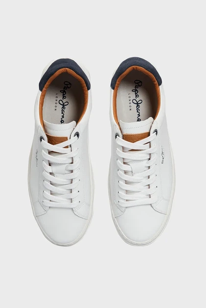 Чоловічі білі шкіряні снікерcи YOGI ORIGINAL 23 Pepe Jeans 44 PMS30930 - изображение 4