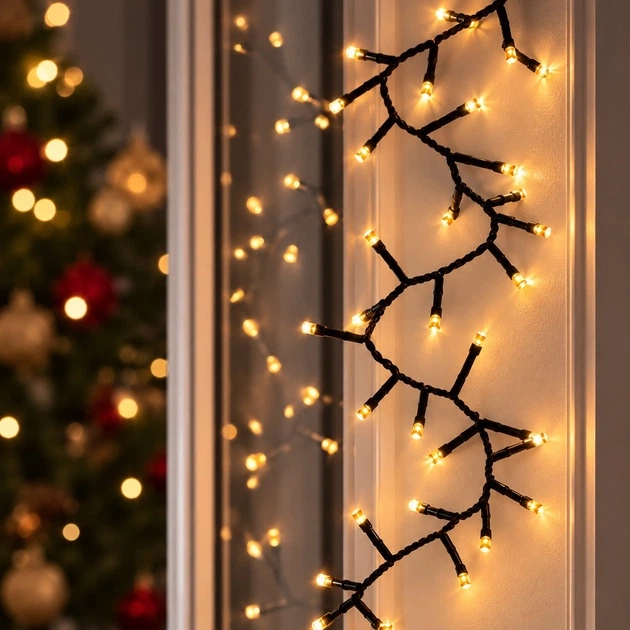 Гирлянда Новогодняя светодиодная VALESO «Фейерверк» многорежимная, 200 LED, 2.3 м, теплый свет, зеленый провод - Фото 1 Гирлянда Новогодняя светодиодная VALESO «Фейерверк» многорежимная, 200 LED, 2.3 м, теплый свет, зеленый провод - изображение 1