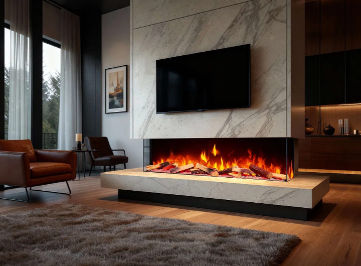 Трехсторонний электрокамин ArtiFlame AF50TS - 125 см, 3D-эффект пламени, LED-подсветка, обогрев и Wi-Fi - изображение 6