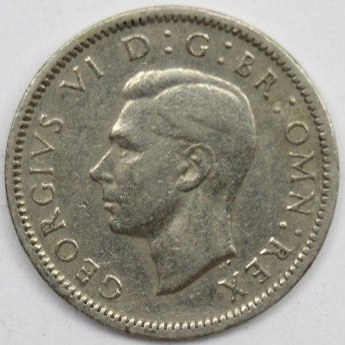Велика Британія 6 пенсів 1949 рік Монети світу - Фото 2 Велика Британія 6 пенсів 1949 рік Монети світу - изображение 2