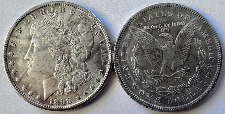 США 1 долар Морган 1898 рік КОПІЯ Монети світу - Фото 1 США 1 долар Морган 1898 рік КОПІЯ Монети світу - изображение 1