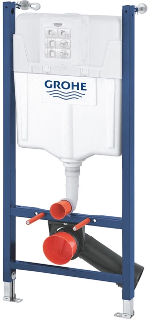 Инсталляция Grohe Rapid SL Solido 38971000 + панель смыва Even 38966KV0 черная глянцевая + унитаз подвесной Kroner Harz WHI493736 Tornado с сиденьем Soft Close дюропласт (38971966KV0KH49T) - изображение 3