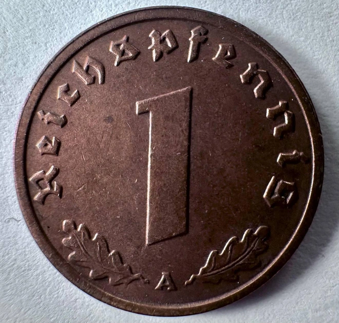 Німеччина Мітка монетного двору "А” - Берлін 1 рейхспфеніг 1939 рік Монети світу - Фото 1 Німеччина Мітка монетного двору "А” - Берлін 1 рейхспфеніг 1939 рік Монети світу - изображение 1