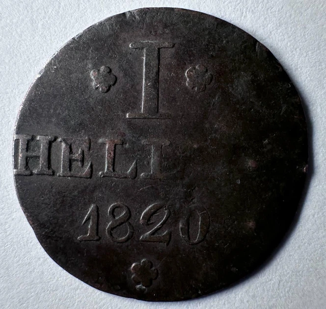 Франкфурт 1 гелер 1820 рік Монети світу - Фото 1 Франкфурт 1 гелер 1820 рік Монети світу - изображение 1