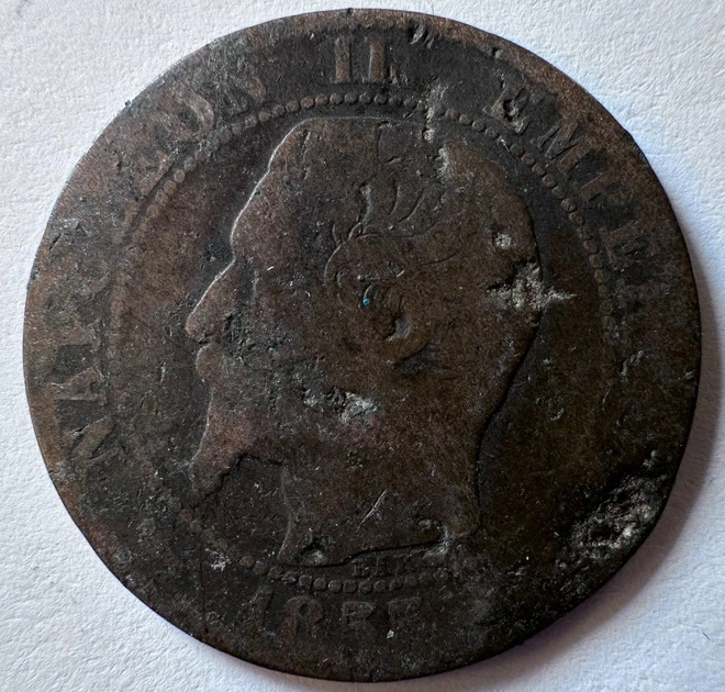 Франція 5 сантимів 1855 рік Монети світу - изображение 2