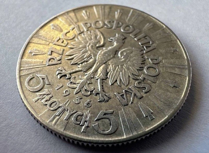 Польща Пілсудський 5 Злотих 1936 рік 11 грам срібло 750 Монети світу - Фото 4 Польща Пілсудський 5 Злотих 1936 рік 11 грам срібло 750 Монети світу - изображение 4