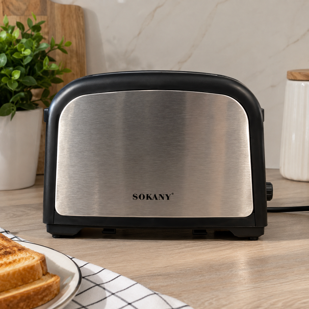 Тостер Sokany HJT-008S 800 Вт на 2 скибочки з 7 ступенями підсмажування та функцією розморожування - зображення 4