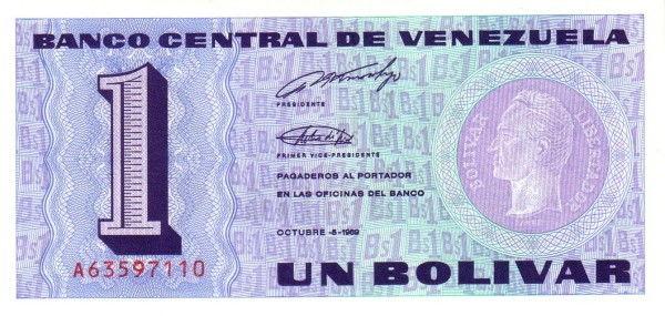 1 Болівар Bolívares 1989-1998 рік Банкнота Венесуела Південна Америка UNC P-68 - Фото 1 1 Болівар Bolívares 1989-1998 рік Банкнота Венесуела Південна Америка UNC P-68 - изображение 1