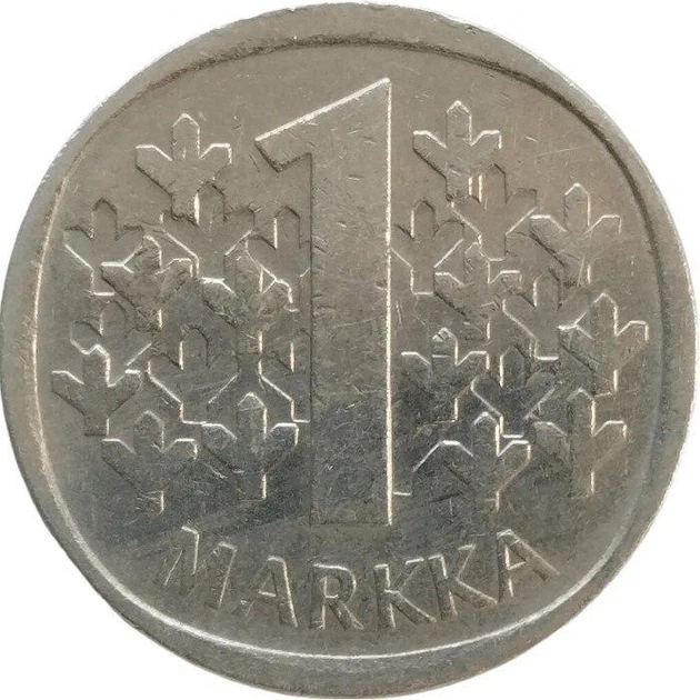 Фінляндія 1 марка 1974 рік Монети світу - Фото 1 Фінляндія 1 марка 1974 рік Монети світу - изображение 1
