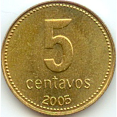 Аргентина 5 сентаво 2005 рік Монети світу - Фото 1 Аргентина 5 сентаво 2005 рік Монети світу - изображение 1
