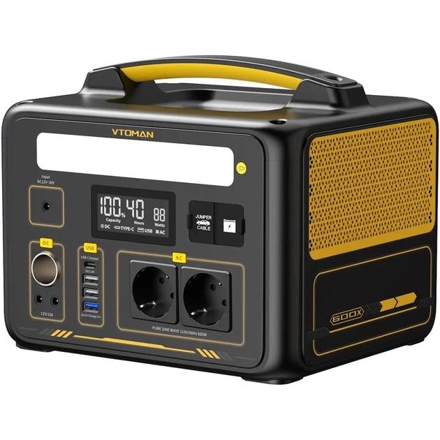 Зарядна станція Vtoman Jump 600X PB-20 600W 299Wh (Jump 600X) - Фото 2 Зарядна станція Vtoman Jump 600X PB-20 600W 299Wh (Jump 600X) - зображення 2