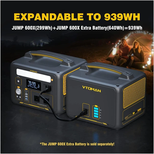 Зарядна станція Vtoman Jump 600X PB-20 600W 299Wh (Jump 600X) - Фото 7 Зарядна станція Vtoman Jump 600X PB-20 600W 299Wh (Jump 600X) - зображення 7