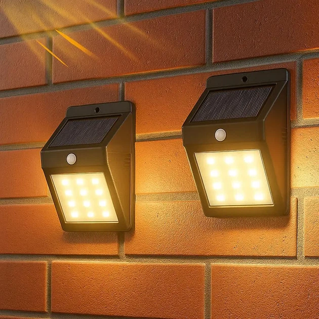 Уличный светильник на солнечной батарее 2 шт LED фасадный фонарь 4 Вт автономный садовый прожектор с аккумулятором 1200 мА·ч для дома двора сада - изображение 13