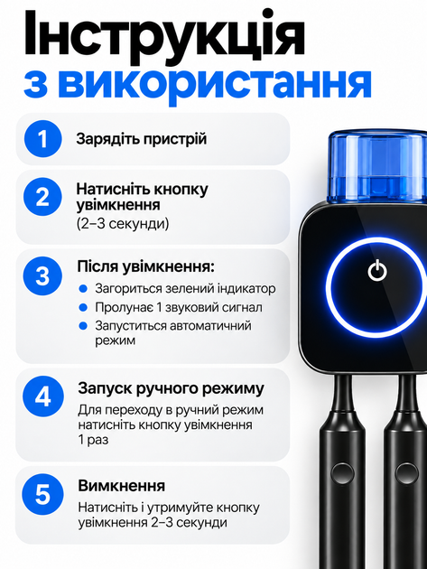 УФ-стерилізатор для зубних щіток Maxspace, настінний тримач на 2 щітки, акумулятор 800 мАг, чорний - изображение 6