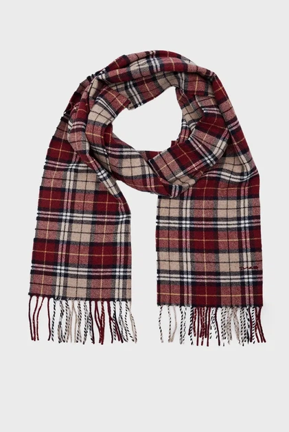 Чоловічий бордовий картатий вовняний шарф MULTI CHECK SCARF Gant OS 9920204 - Фото 1 Чоловічий бордовий картатий вовняний шарф MULTI CHECK SCARF Gant OS 9920204 - изображение 1