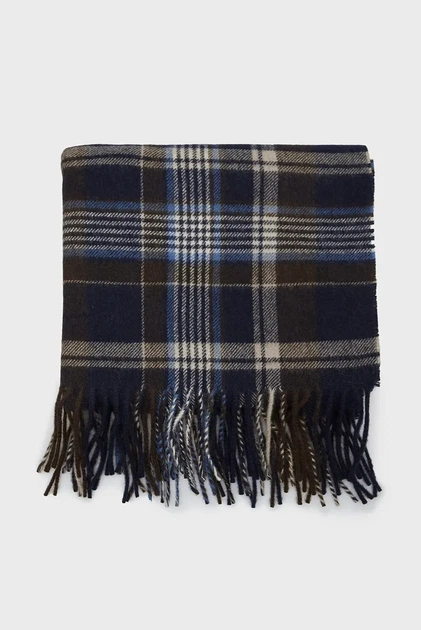 Чоловічий темно-синій клітчастий шарф CHECK WOVEN SCARF Gant OS 9920209 - зображення 2