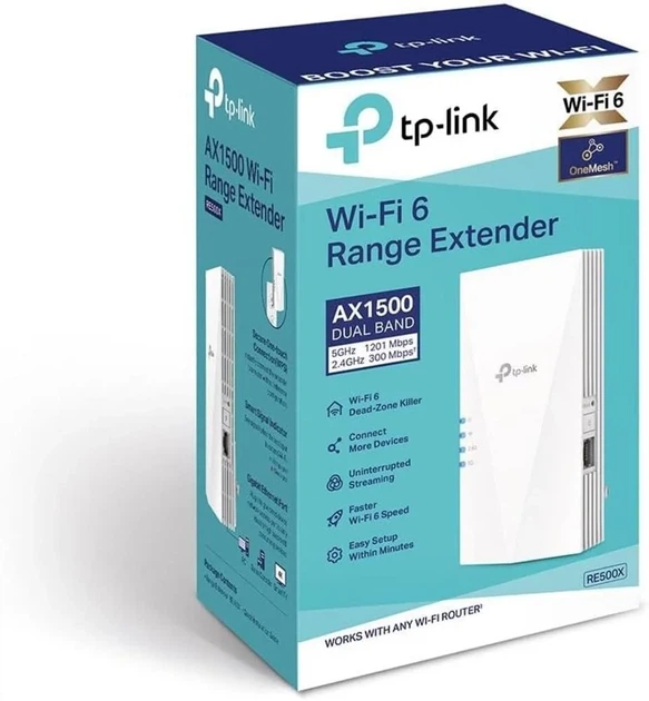Ретранслятор TP-Link RE500X Wi-Fi 6 AX1500 Белый (102252020) - изображение 2