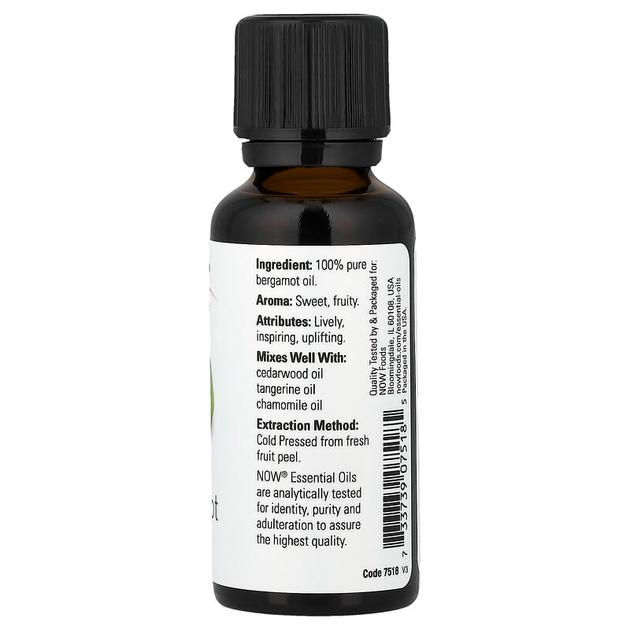 Органическое эфирное масло бергамота NOW Foods Organic Essential Oils "Bergamot" (30 мл) - изображение 2