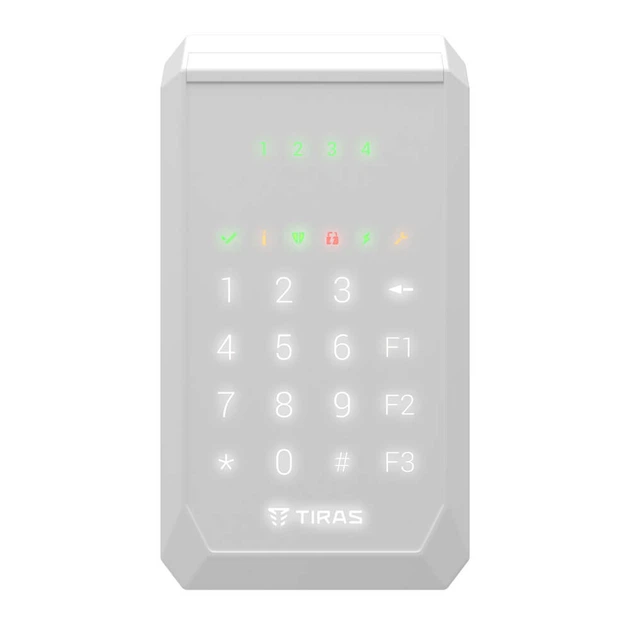 Сенсорная светодиодная клавиатура Tiras K-PAD4+ WHITE для управления охранной системой на базе Orion NOVA - Фото 1 Сенсорная светодиодная клавиатура Tiras K-PAD4+ WHITE для управления охранной системой на базе Orion NOVA - изображение 1